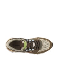 VICTORIA LUNA Patchwork sneakers with serrated sole chocolate - Women’s shoes - 5