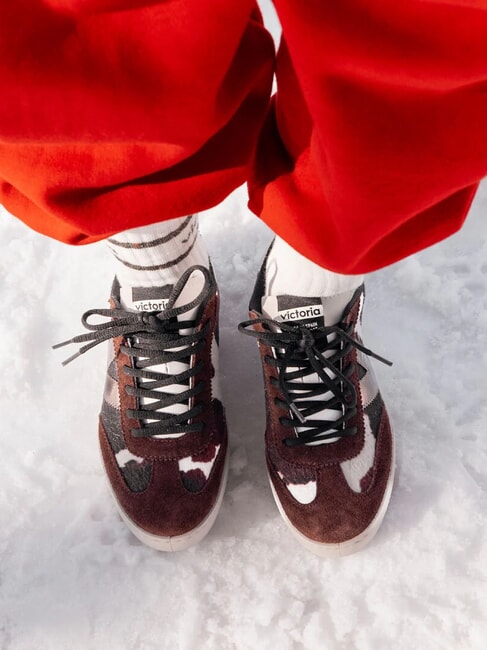 BERLIN Animal print cycling sneakers white - Women’s shoes