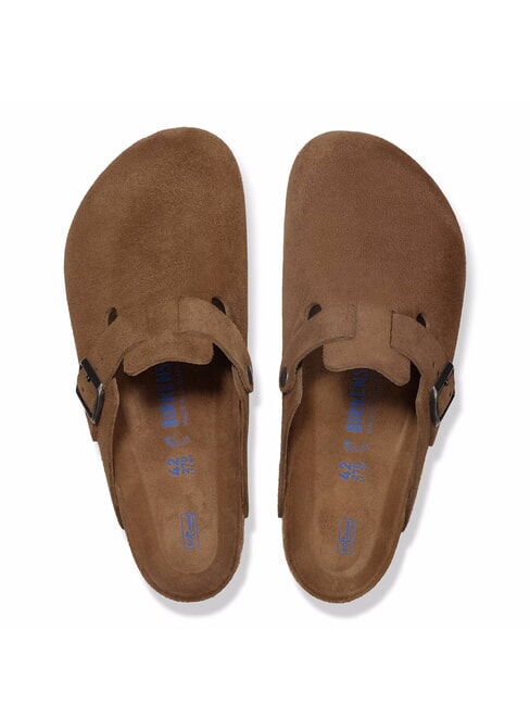 BOSTON Suede leather slipper dark tea - Unisex shoes