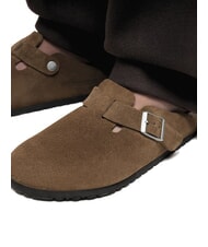 BIRKENSTOCK BOSTON Suede leather slipper dark tea - Unisex shoes - 6