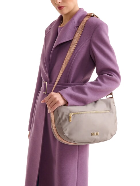 STORMY NYLON Large crescent shoulder bag turtledove - Women’s Bags