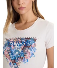 GUESS SS CN PEONY TRIANGLE Short-sleeved T-shirt with print muted stone - T-shirt - 3