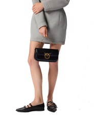 PINKO LOVE BOX Shoulder bag, in leather black-antique gold - Women’s Bags - 4