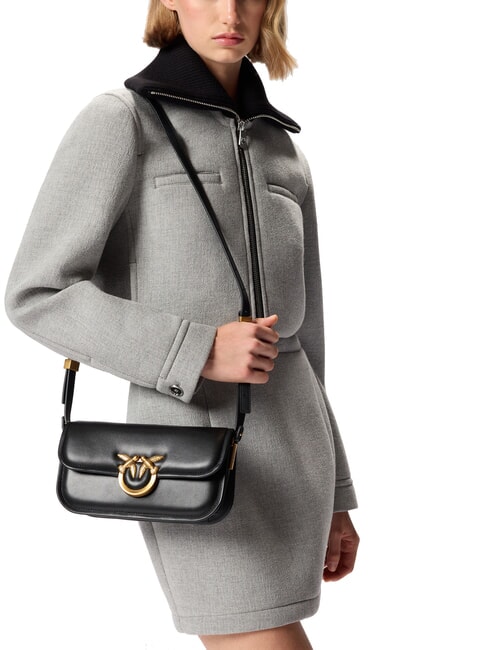 LOVE BOX Shoulder bag, in leather black-antique gold - Women’s Bags