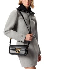 PINKO LOVE BOX Shoulder bag, in leather black-antique gold - Women’s Bags - 5