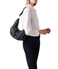 BORBONESE FOLD  Soft shoulder bag dark black - Women’s Bags - 5