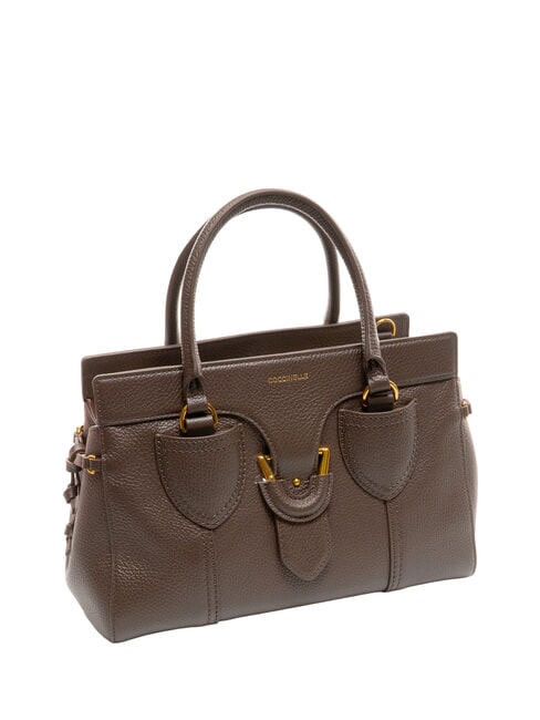 YORK Hammered leather handbag brown fondant - Women’s Bags