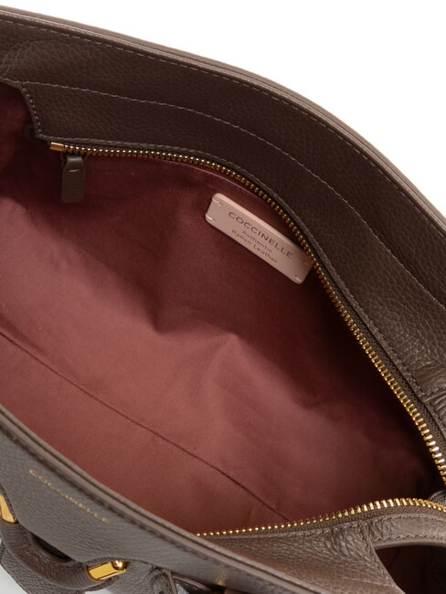 YORK Hammered leather handbag brown fondant - Women’s Bags