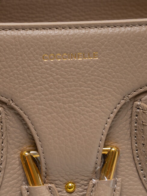 YORK Hammered leather handbag warm taupe - Women’s Bags