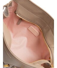 COCCINELLE YORK Hammered leather handbag warm taupe - Women’s Bags - 6