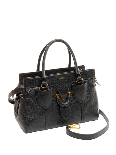 YORK Hammered leather handbag Black - Women’s Bags
