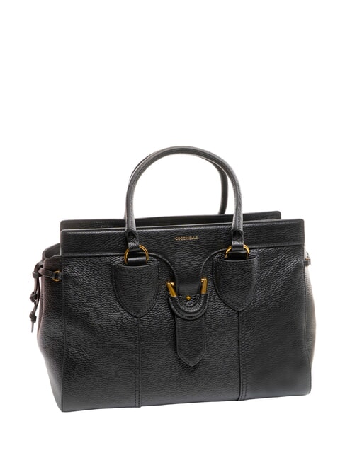 YORK Leather handbag with buckle Black - Women’s Bags