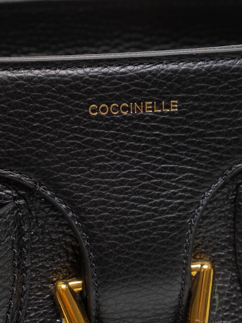 YORK Leather handbag with buckle Black - Women’s Bags