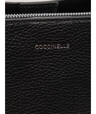 COCCINELLE SWAP Leather bag with shoulder strap Black - Women’s Bags - 5