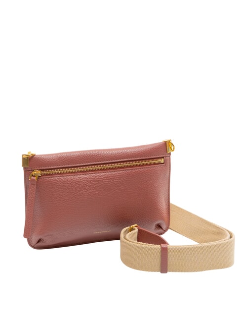 HYLE Small flat leather shoulder bag brandy - Women’s Bags