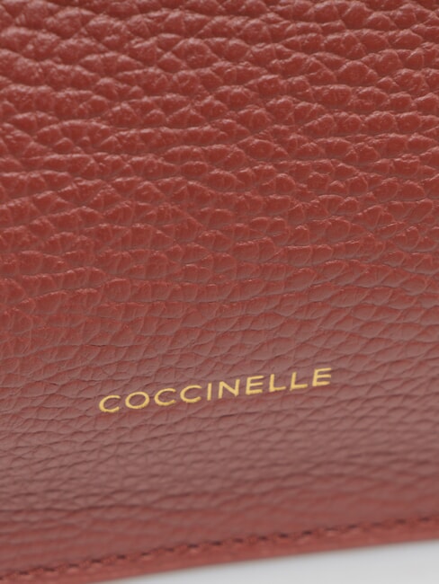 HYLE Small flat leather shoulder bag brandy - Women’s Bags