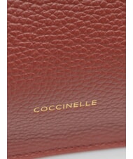 COCCINELLE HYLE Small flat leather shoulder bag brandy - Women’s Bags - 5