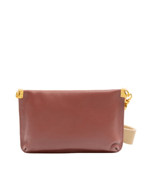HYLE Small flat leather shoulder bag brandy - Women’s Bags