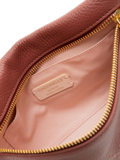 HYLE Small flat leather shoulder bag brandy - Women’s Bags