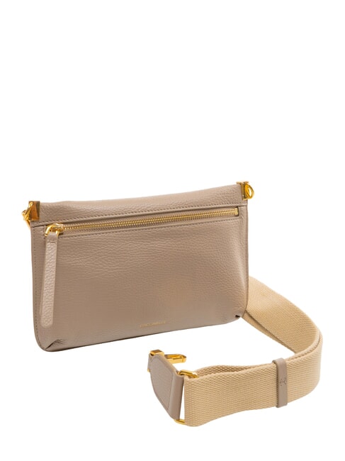 HYLE Small flat leather shoulder bag warm taupe - Women’s Bags