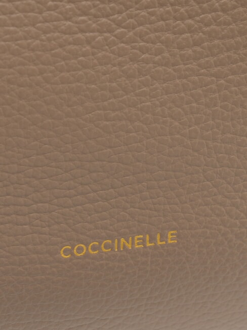 HYLE Small flat leather shoulder bag warm taupe - Women’s Bags