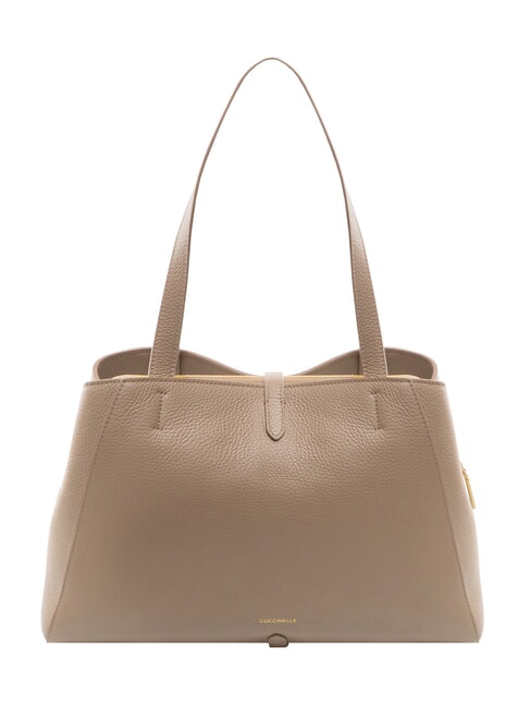 CHARA Leather shoulder bag warm taupe - Women’s Bags