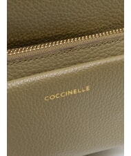 COCCINELLE JEN Round leather backpack with pocket laurel green - Women’s Bags - 5