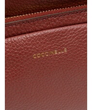 COCCINELLE JEN Round leather backpack with pocket brandy - Women’s Bags - 5