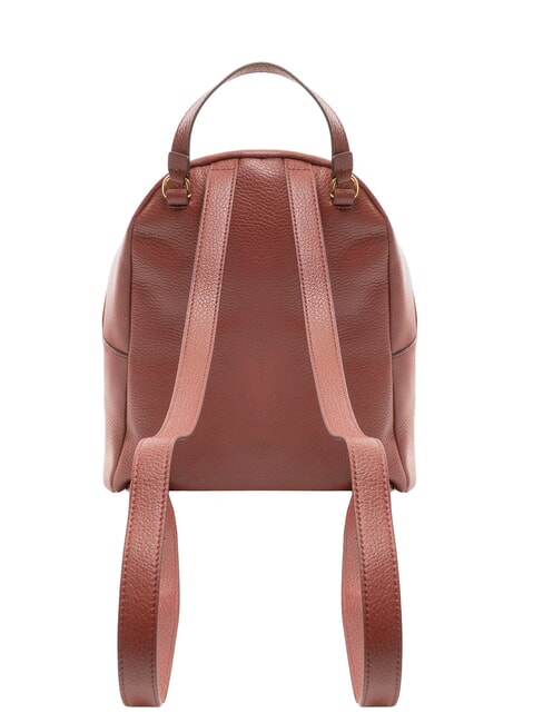 JEN Round leather backpack with pocket brandy - Women’s Bags
