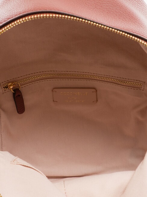 JEN Round leather backpack with pocket brandy - Women’s Bags