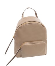 COCCINELLE JEN Round leather backpack with pocket warm taupe - Women’s Bags - 2