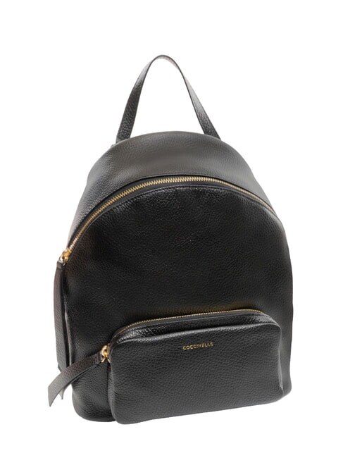JEN Round leather backpack with pocket Black - Women’s Bags