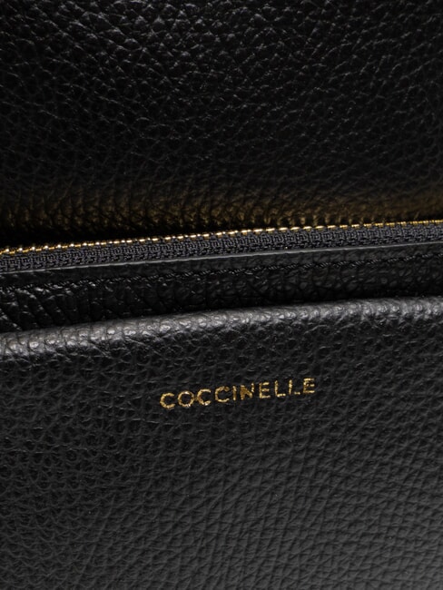 JEN Round leather backpack with pocket Black - Women’s Bags