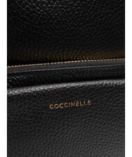 COCCINELLE JEN Round leather backpack with pocket Black - Women’s Bags - 5