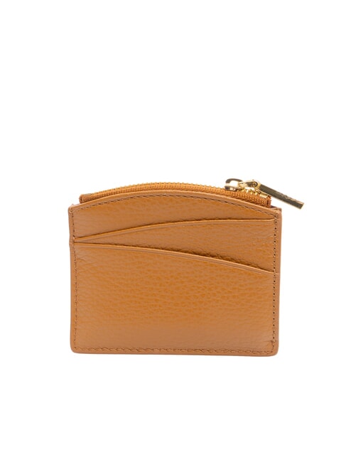 ROUNDED PRINTED Small leather card holder with zip CUIR - Women’s Wallets