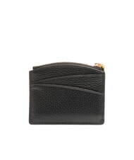 COCCINELLE ROUNDED PRINTED Small leather card holder with zip - Women’s Wallets