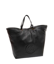 COCCINELLE CALLISTO Leather shopping bag with embossed logo - Women’s Bags