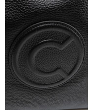 COCCINELLE CALLISTO Leather shopping bag with embossed logo Black - Women’s Bags - 6
