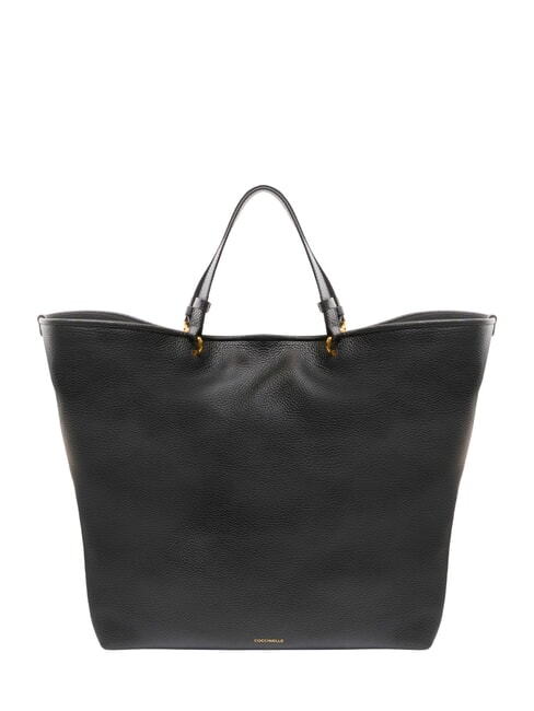 CALLISTO Leather shopping bag with embossed logo Black - Women’s Bags