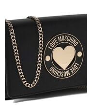 LOVE MOSCHINO SMART DAILY Clutch bag with metal shoulder strap Black - Women’s Bags - 3