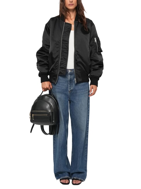 ZIPLINE Round backpack with pocket Black - Women’s Bags