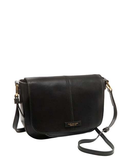 FAENTINA Large leather shoulder bag Black Gold - Women’s Bags