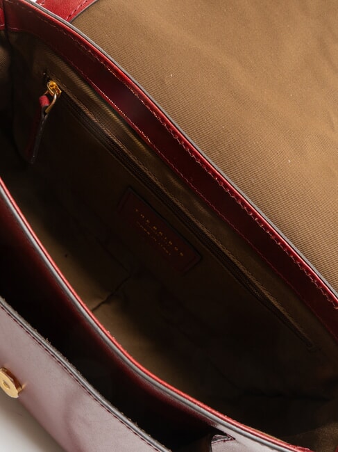FAENTINA Large leather shoulder bag Chianti / Bordeaux / Gold - Women&rsquo;s Bags