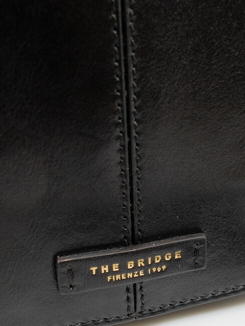 FAENTINA FAENTINA Mini post in leather Black Gold - Women’s Bags