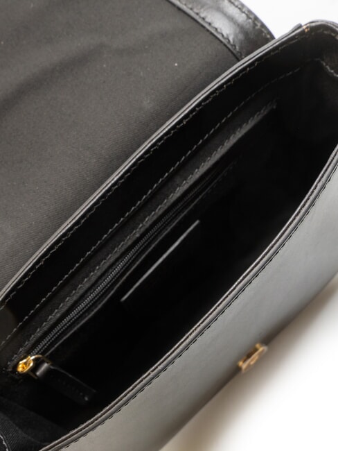 FAENTINA FAENTINA Mini post in leather Black Gold - Women’s Bags