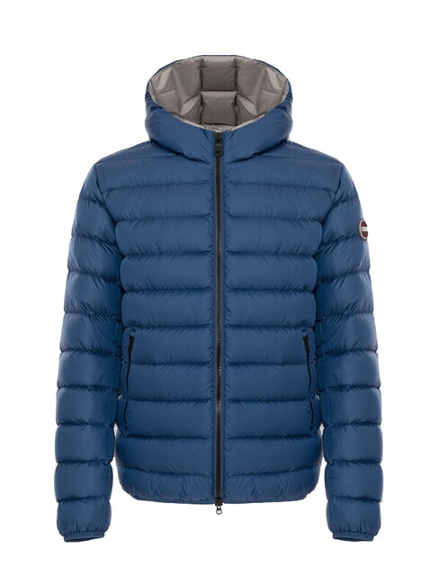E-CONCRETE Down jacket with hood darkblue-coffeecre - Men's down jackets