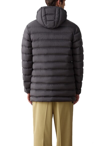 MINIMAL Down jacket with hood volcano-muddy - Men's down jackets