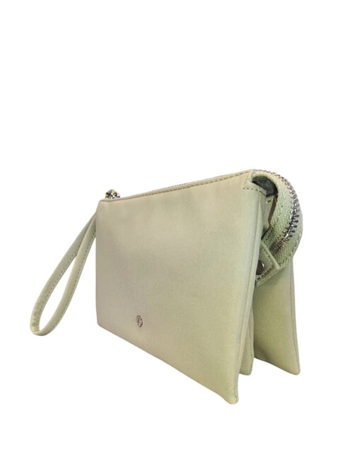 POUCHY Medium 3-compartment clutch bag sage green - Women’s Bags