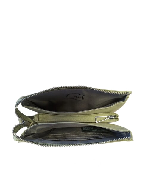 POUCHY Medium 3-compartment clutch bag sage green - Women’s Bags