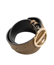 BORBONESE GRAFFITI Reversible belt natural op / black - Belts - 3